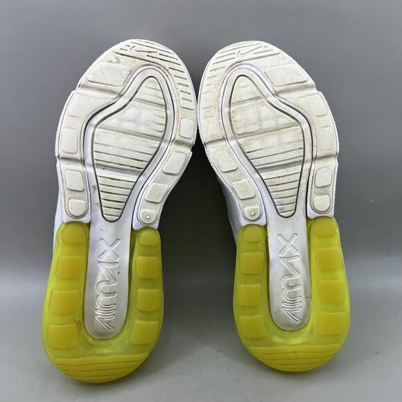 Nike Air Max 270 Running Shoes Women Size 7 White Volt Green Comfort Sneakers - Picture 7 of 9